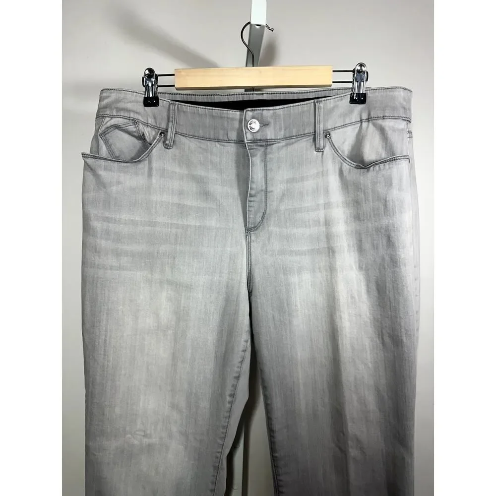 CHICO'S Women's High Rise Cropped Denim Jeans Gray Size 3P/16 Petite